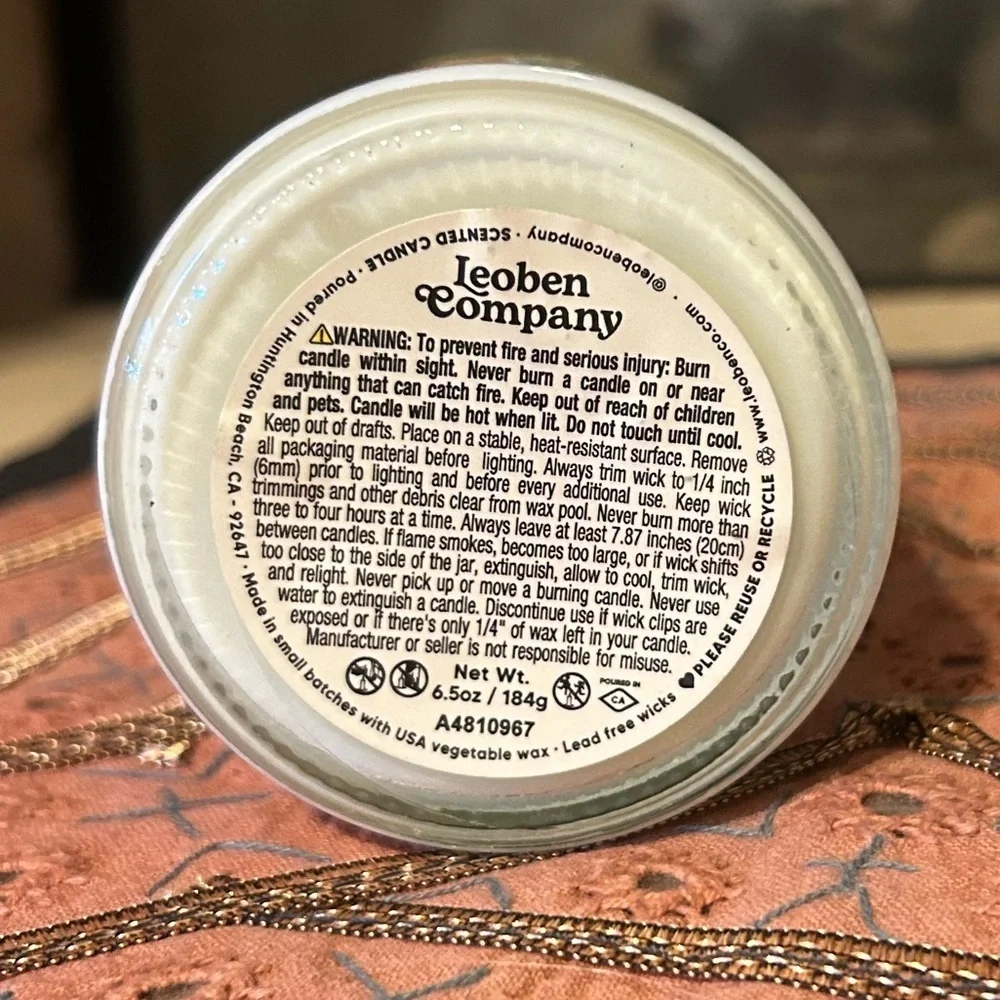 Leoben Co. Jasmine Santal Scented Candle 6.5oz